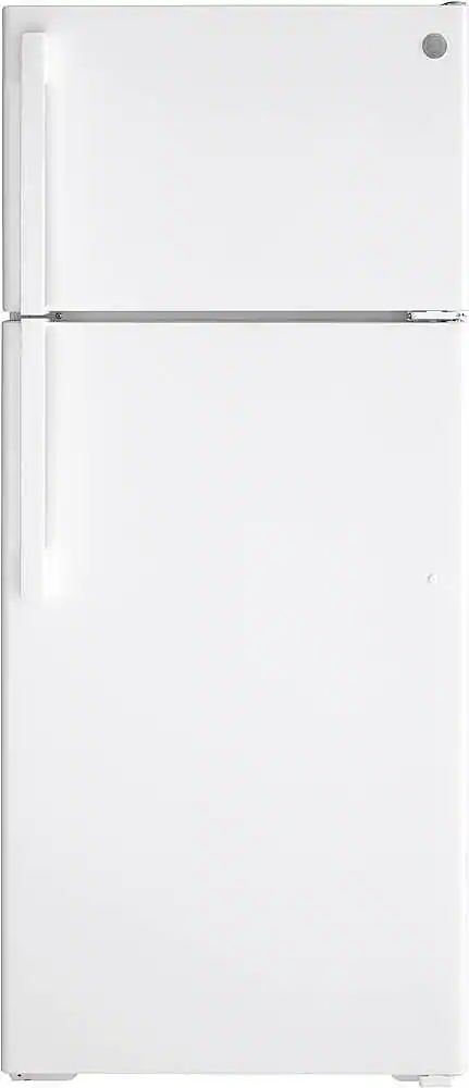 GE 28 in. Wide 17.5 Cu. Ft. Top Freezer Refrigerator with LED Interior ...