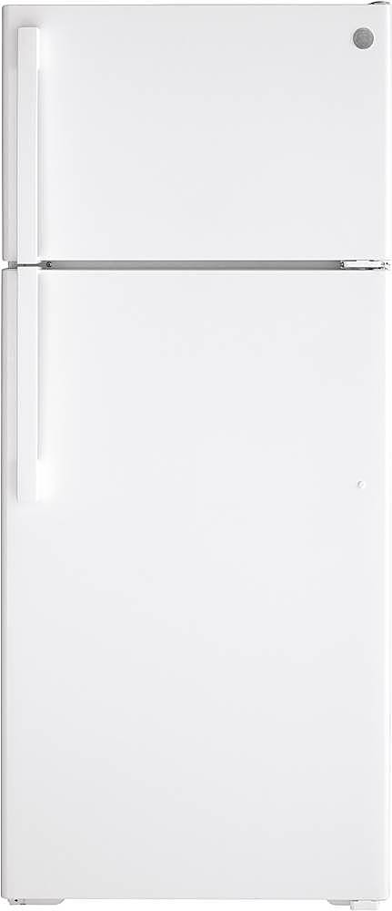 GE - 17.5 Cu. Ft. Top-Freezer Refrigerator with LED Interior Lighting - White