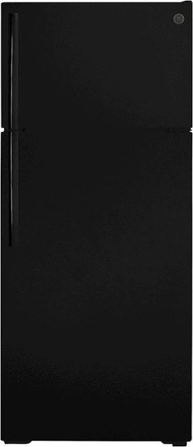 Front Zoom. GE - 17.5 Cu. Ft. Top-Freezer Refrigerator - Black.