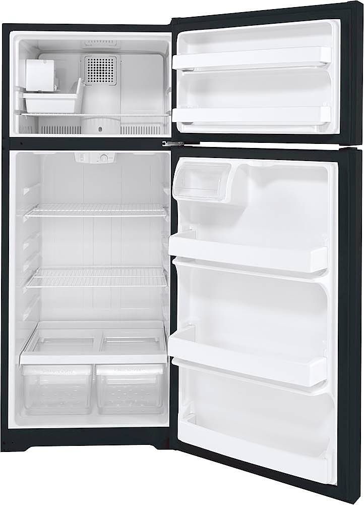 Alt View 2. GE - 17.5 Cu. Ft. Top-Freezer Refrigerator - Black.