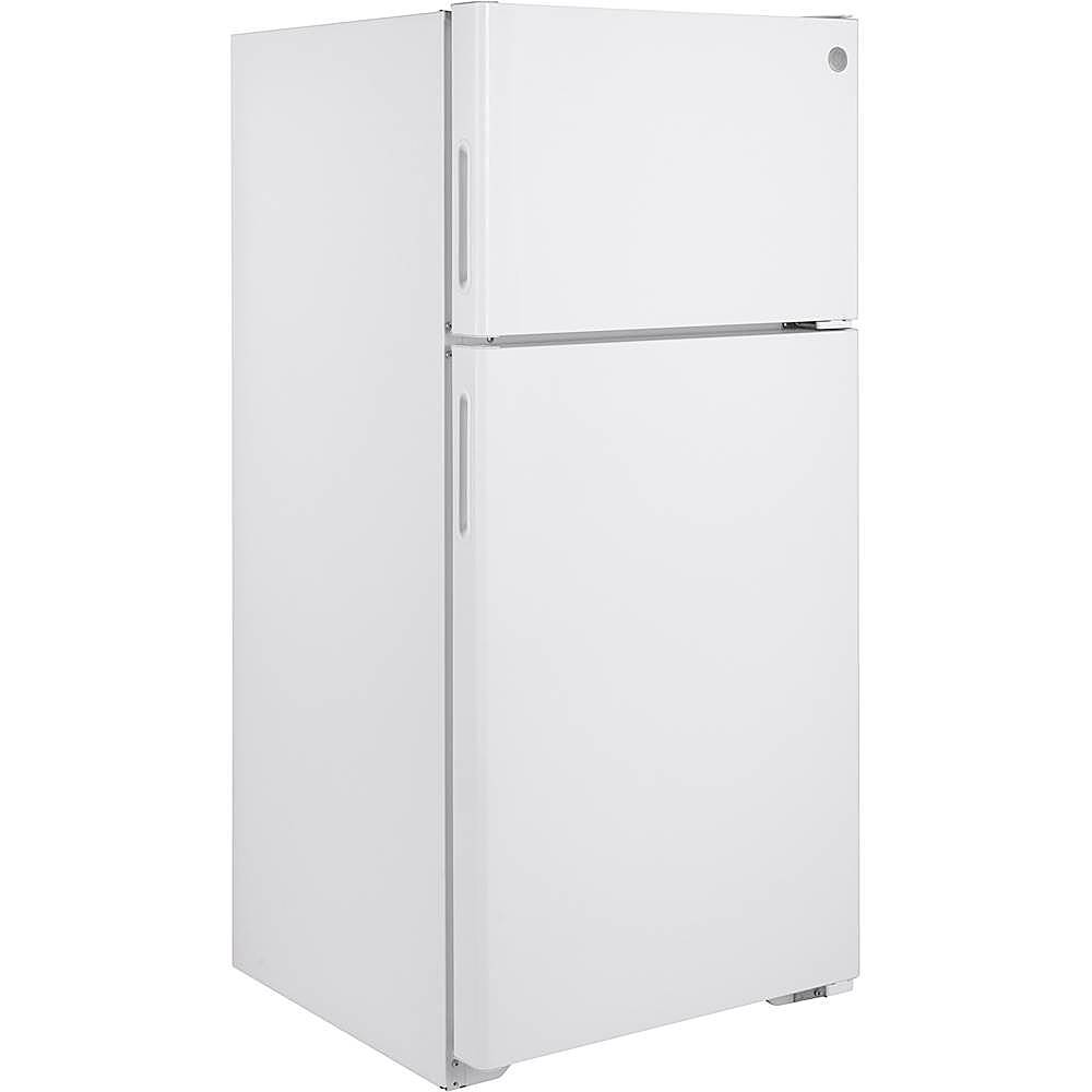 Angle View: GE - 16.6 Cu. Ft. Top-Freezer Refrigerator - White