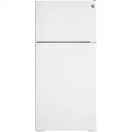 GE - 16.6 Cu. Ft. Top-Freezer Refrigerator with LED Interior Lighting - White