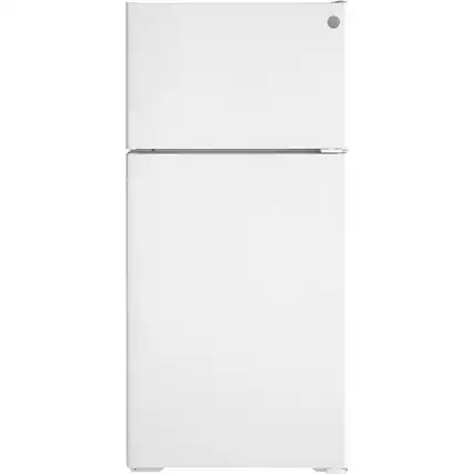 Front. GE - 16.6 Cu. Ft. Top-Freezer Refrigerator - White.