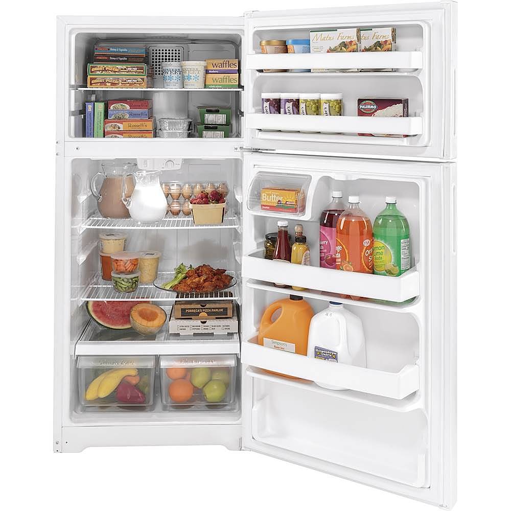 Alt View 1. GE - 16.6 Cu. Ft. Top-Freezer Refrigerator - White.