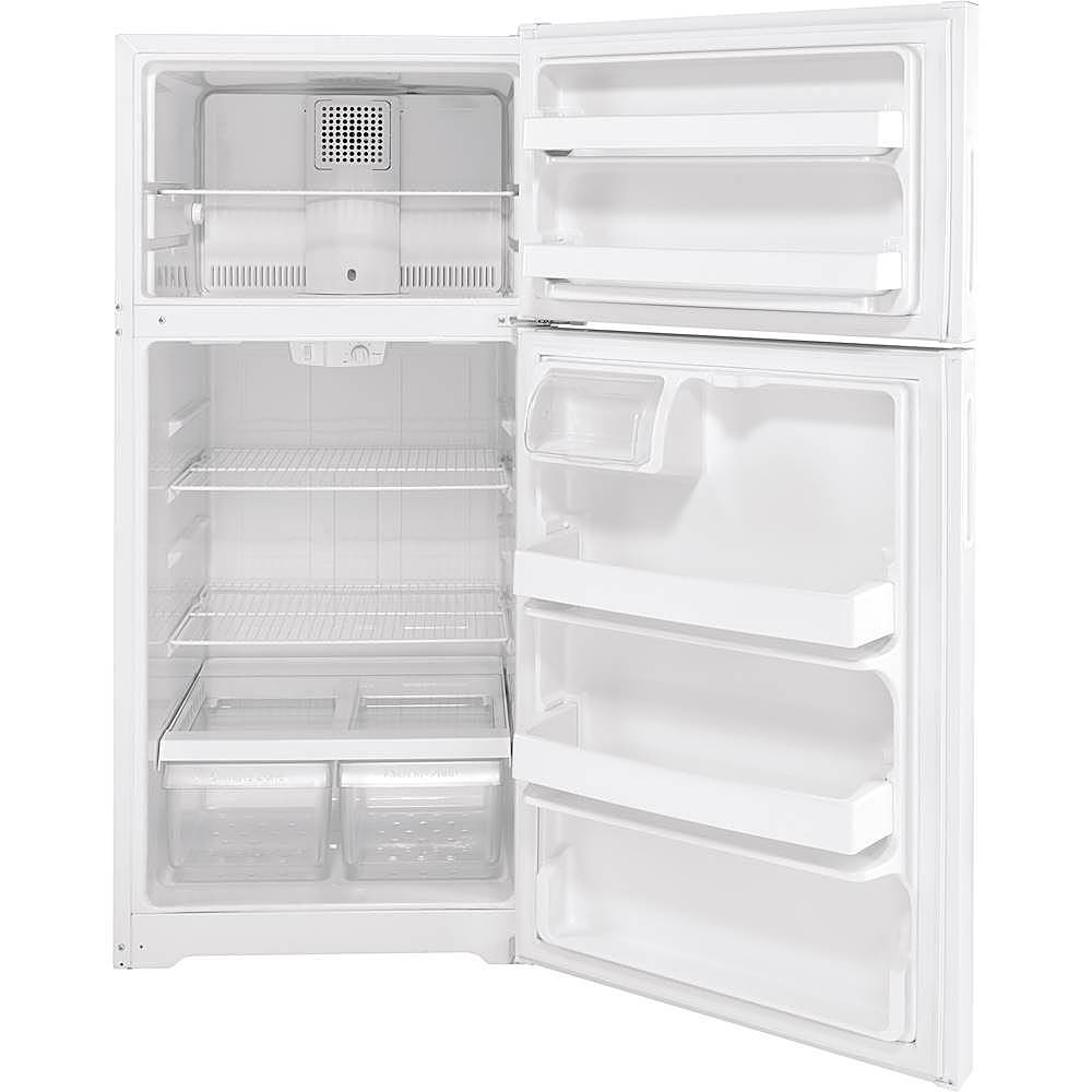 Alt View 2. GE - 16.6 Cu. Ft. Top-Freezer Refrigerator - White.