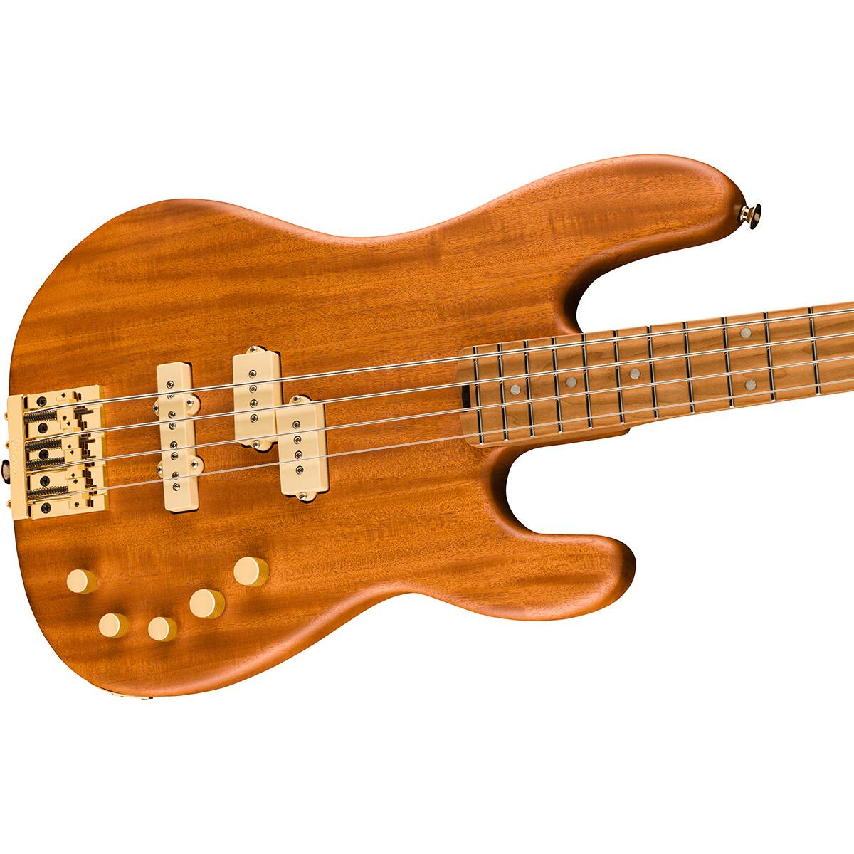 Alt View 3. Charvel - Charvel Pro-Mod Series San Dimas PJ IV MAH Electric Bass Guitar, Natural Mahogany.