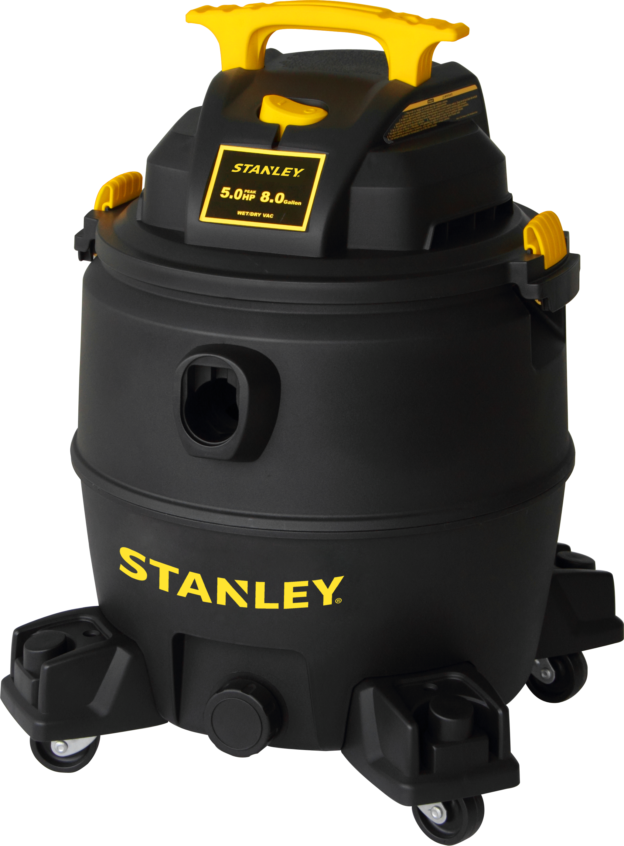 Stanley - 8 Gallon 5.0 HP Poly Wet Dry Vacuum with Hose and Accessories (SL18117P) - Black and Yellow