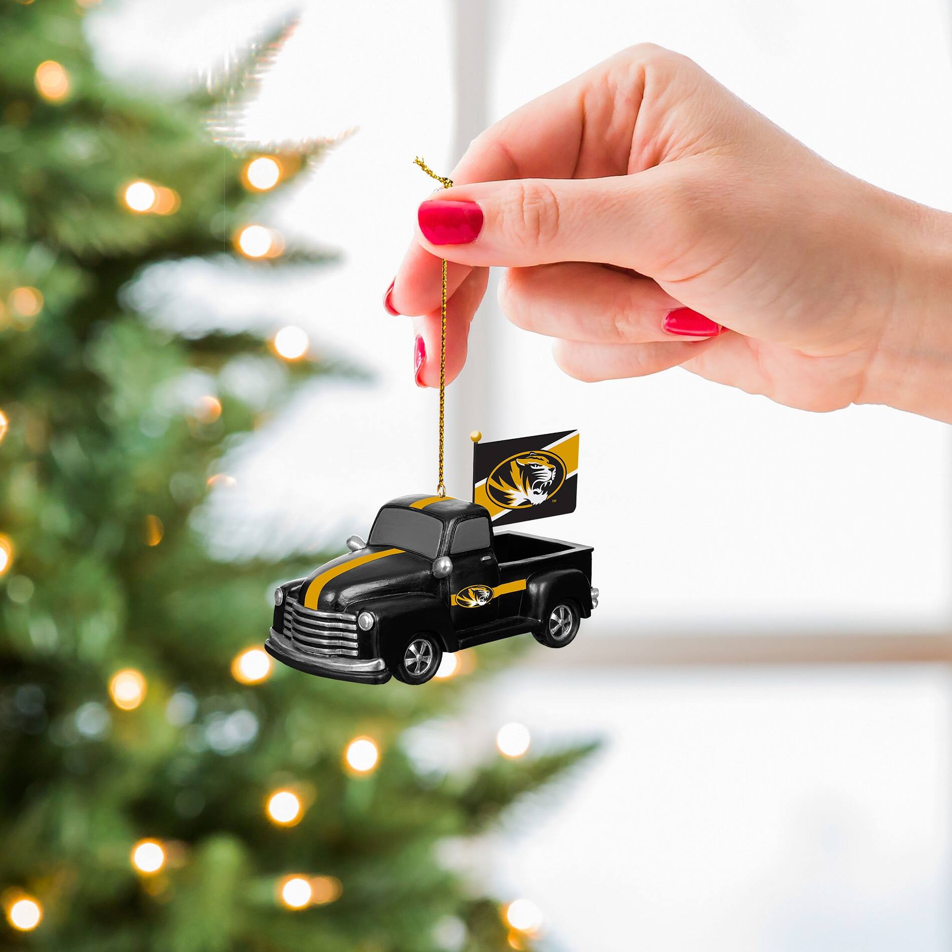 Alt View 2. Evergreen Enterprises - Missouri Tigers 3" Rally Truck Two-Piece Ornament Set - Multicolor.