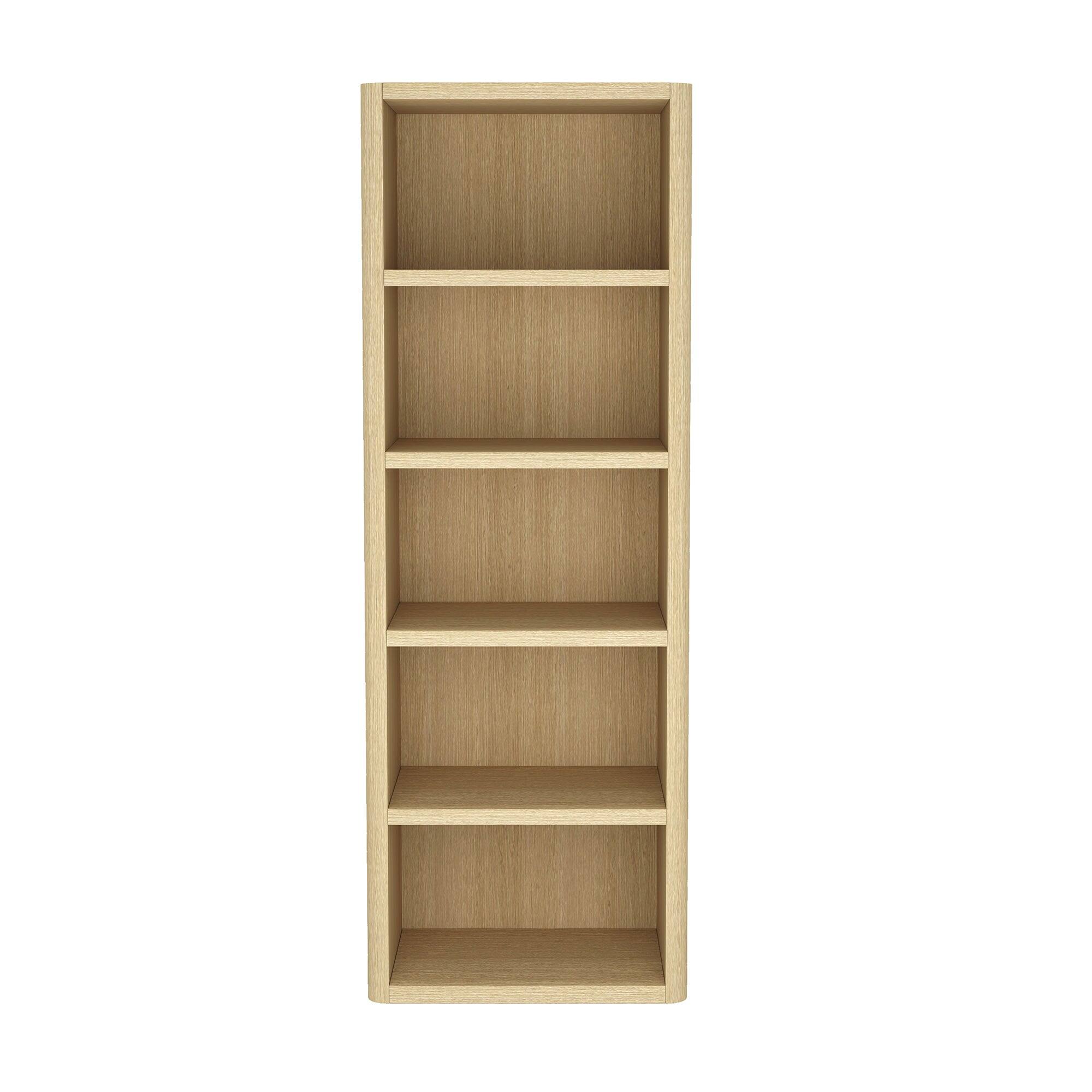 Front. Manhattan Comfort - Rivington Modern 28" Open Bookcase - Natural Oak.