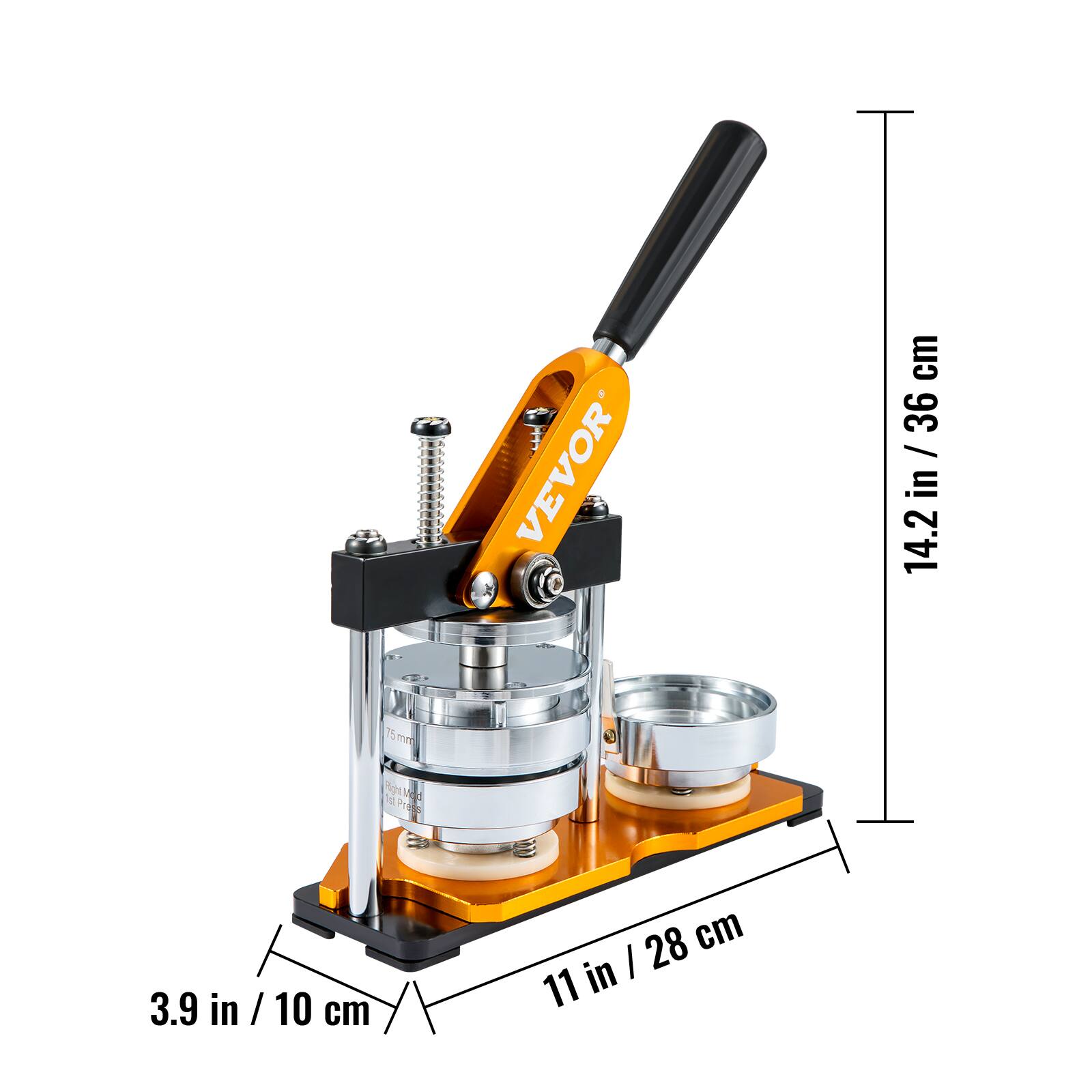 VEVOR cm 36 / in / 36 in  
14.2 in / 36 cm  
15mm d  
SgLMed H  
3.9 in / 10 cm  
11 in / 28 cm