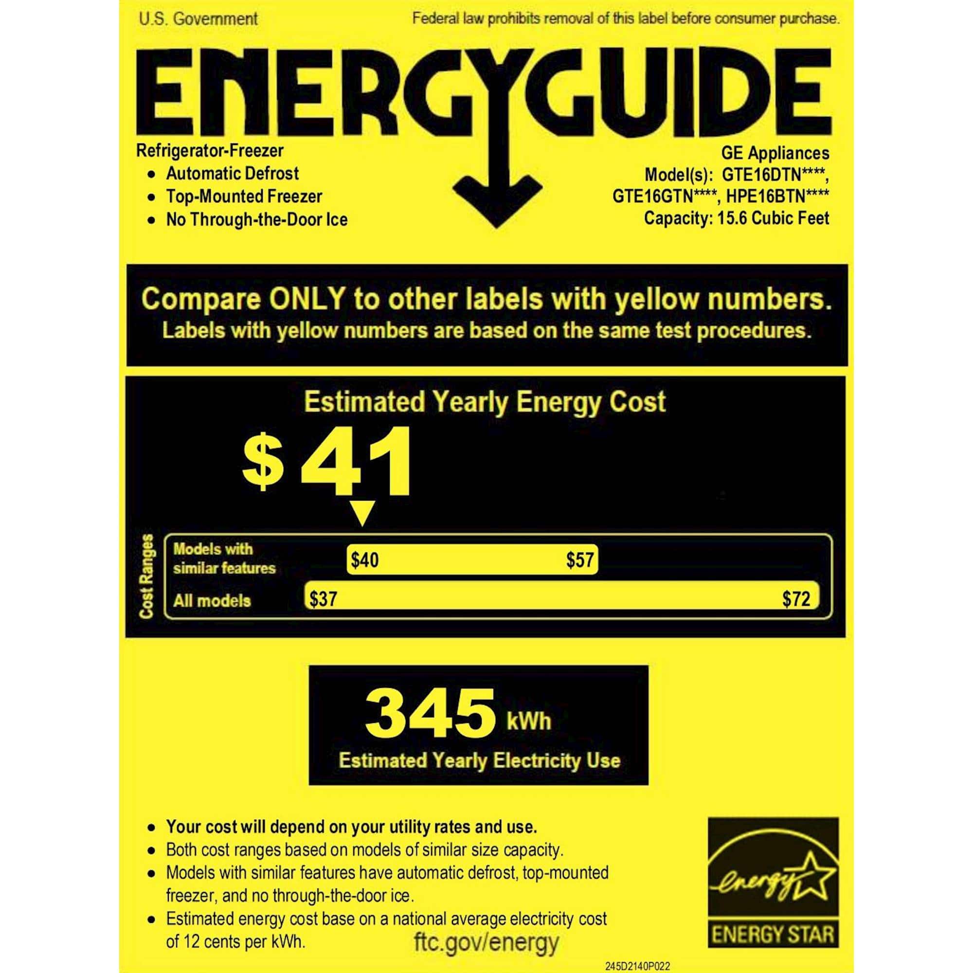 Best Buy GE 15.6 Cu. Ft. TopFreezer Refrigerator Bisque GTE16DTNRCC