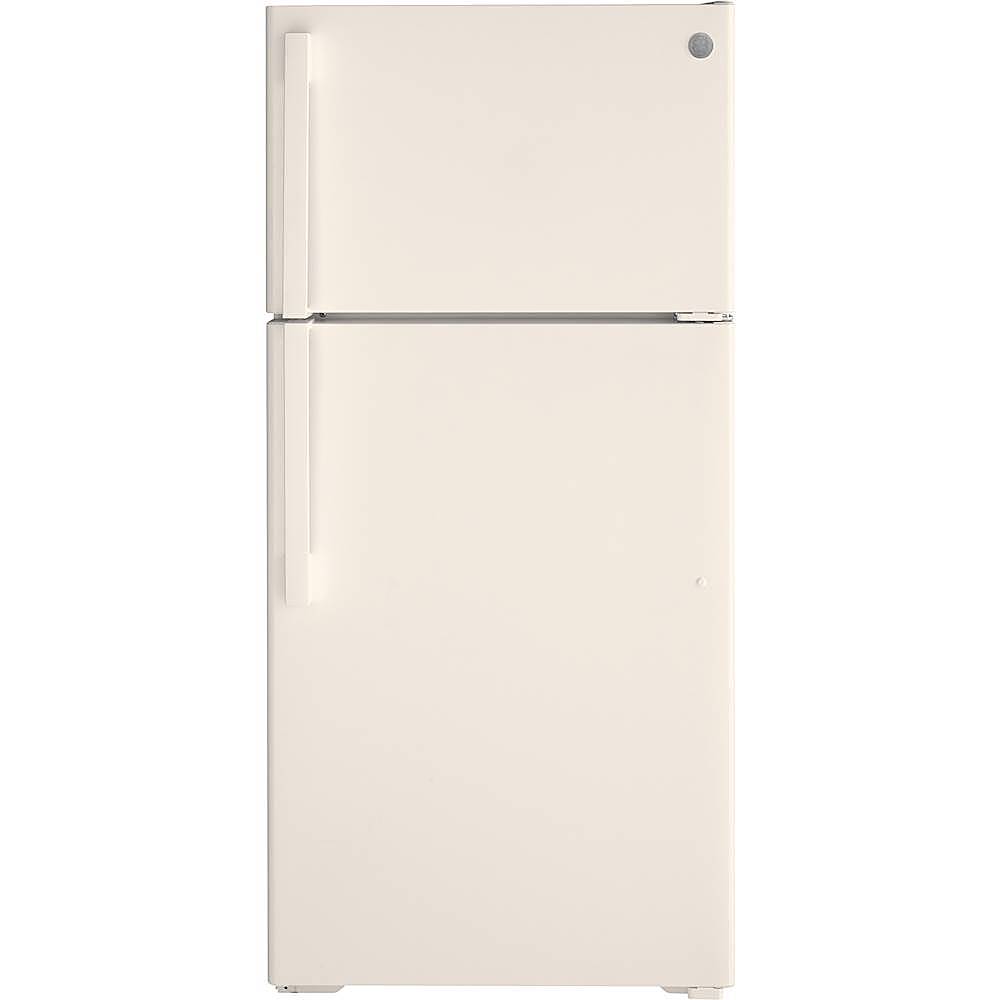 GE - 15.6 Cu. Ft. Top-Freezer Refrigerator - Bisque