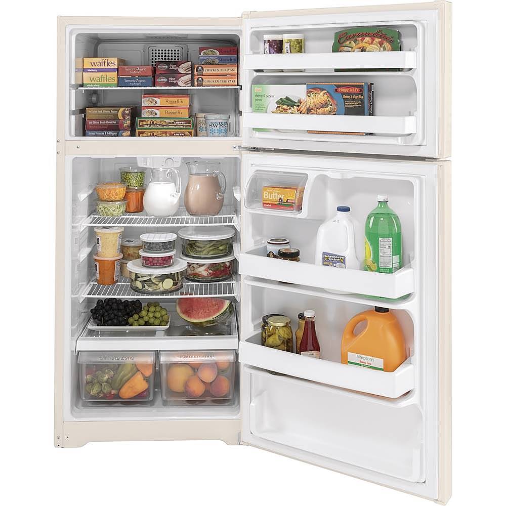 Alt View 1. GE - 15.6 Cu. Ft. Top-Freezer Refrigerator - Bisque.