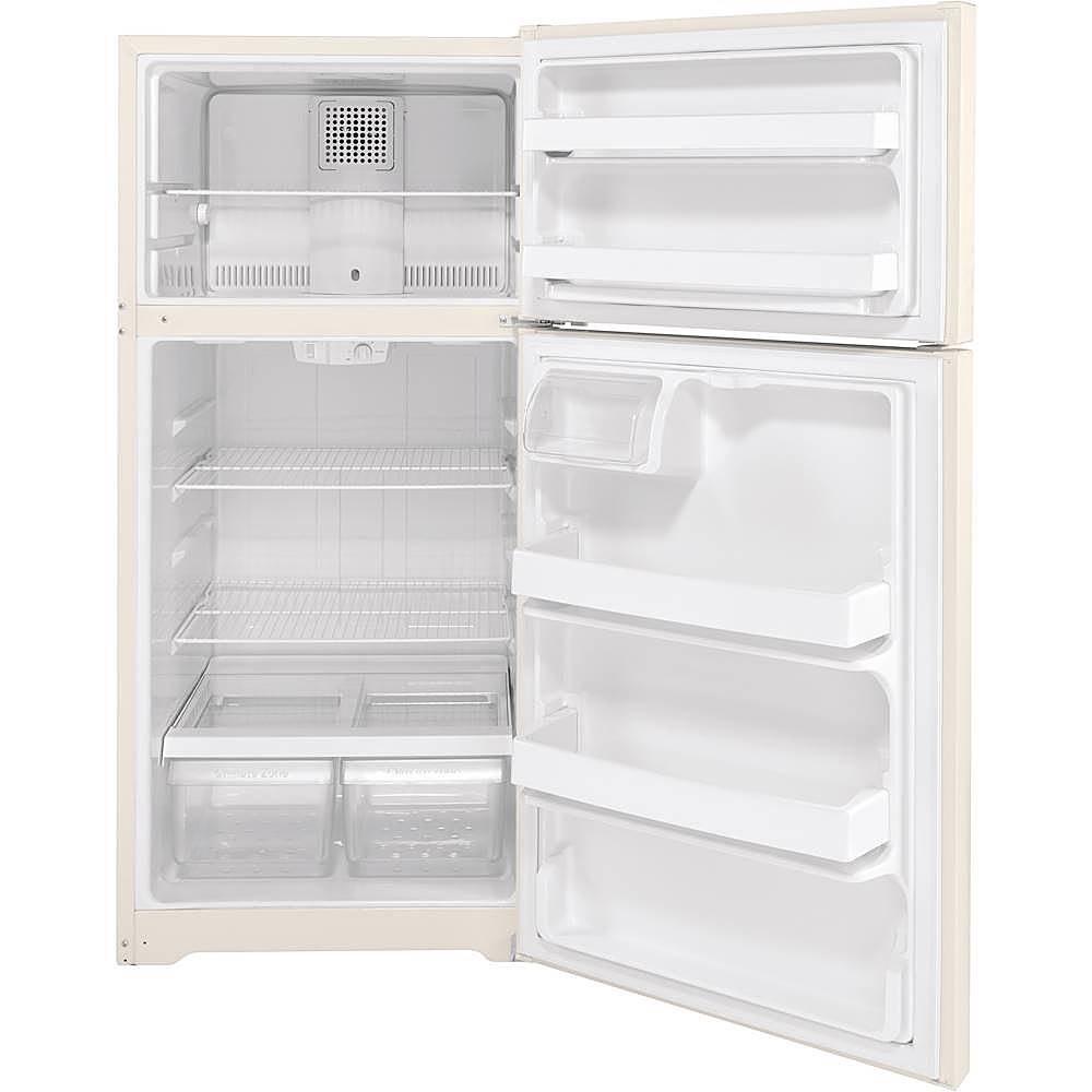 Alt View 2. GE - 15.6 Cu. Ft. Top-Freezer Refrigerator - Bisque.