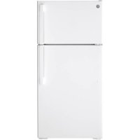 GE - 15.6 Cu. Ft. Top-Freezer Refrigerator - White - Front_Zoom