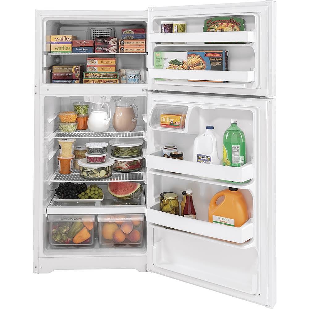 Alt View 1. GE - 15.6 Cu. Ft. Top-Freezer Refrigerator - White.