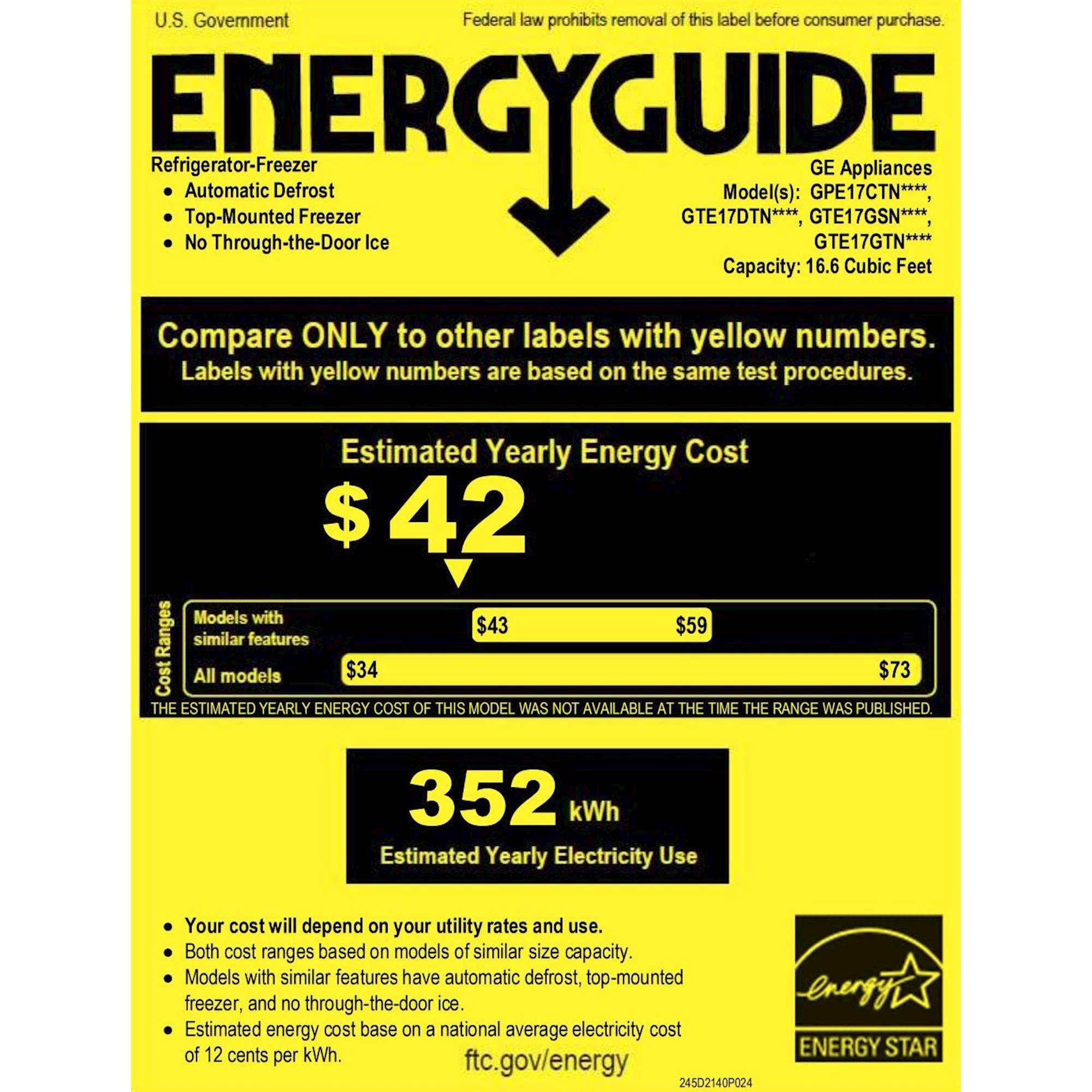 GE 16.6 Cu. Ft. TopFreezer Refrigerator Black GTE17DTNRBB Best Buy