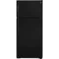 GE - 28 in. Wide 16.6 Cu. Ft. Top-Freezer Refrigerator with Adjustable Wire Shelves - Black