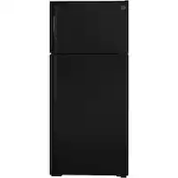 GE - 16.6 Cu. Ft. Top-Freezer Refrigerator with Adjustable Wire Shelves - Black - Front_Zoom