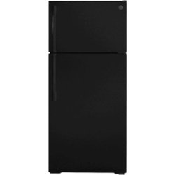 GE - 16.6 Cu. Ft. Top-Freezer Refrigerator - Black - Front_Zoom