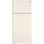 GE - 16.6 Cu. Ft. Top-Freezer Refrigerator - Bisque - Front_Standard