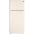 GE - 28 in. Wide 16.6 Cu. Ft. Top-Freezer Refrigerator with LED Interior Lighting - Bisque