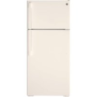GE - 16.6 Cu. Ft. Top-Freezer Refrigerator - Bisque - Front_Zoom