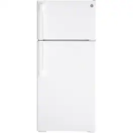 GE - 16.6 Cu. Ft. Top-Freezer Refrigerator with LED Interior Lighting - White