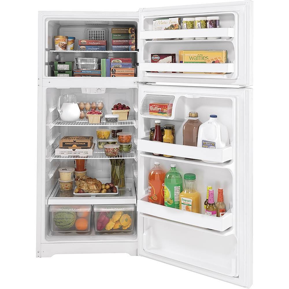 Alt View 1. GE - 16.6 Cu. Ft. Top-Freezer Refrigerator - White.