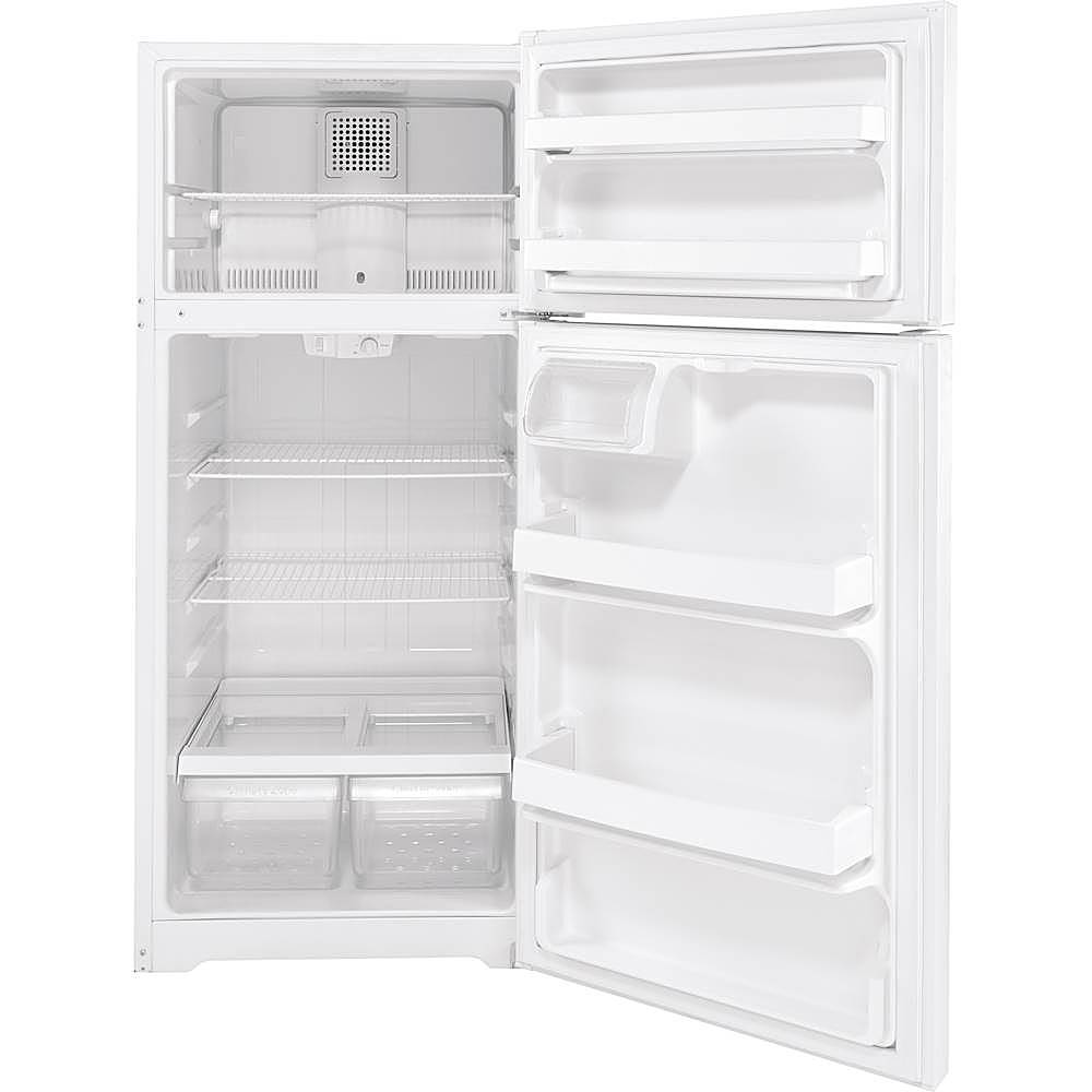 Alt View 2. GE - 16.6 Cu. Ft. Top-Freezer Refrigerator - White.