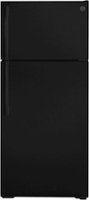 GE - 16.6 Cu. Ft. Top-Freezer Refrigerator - Black - Front_Zoom