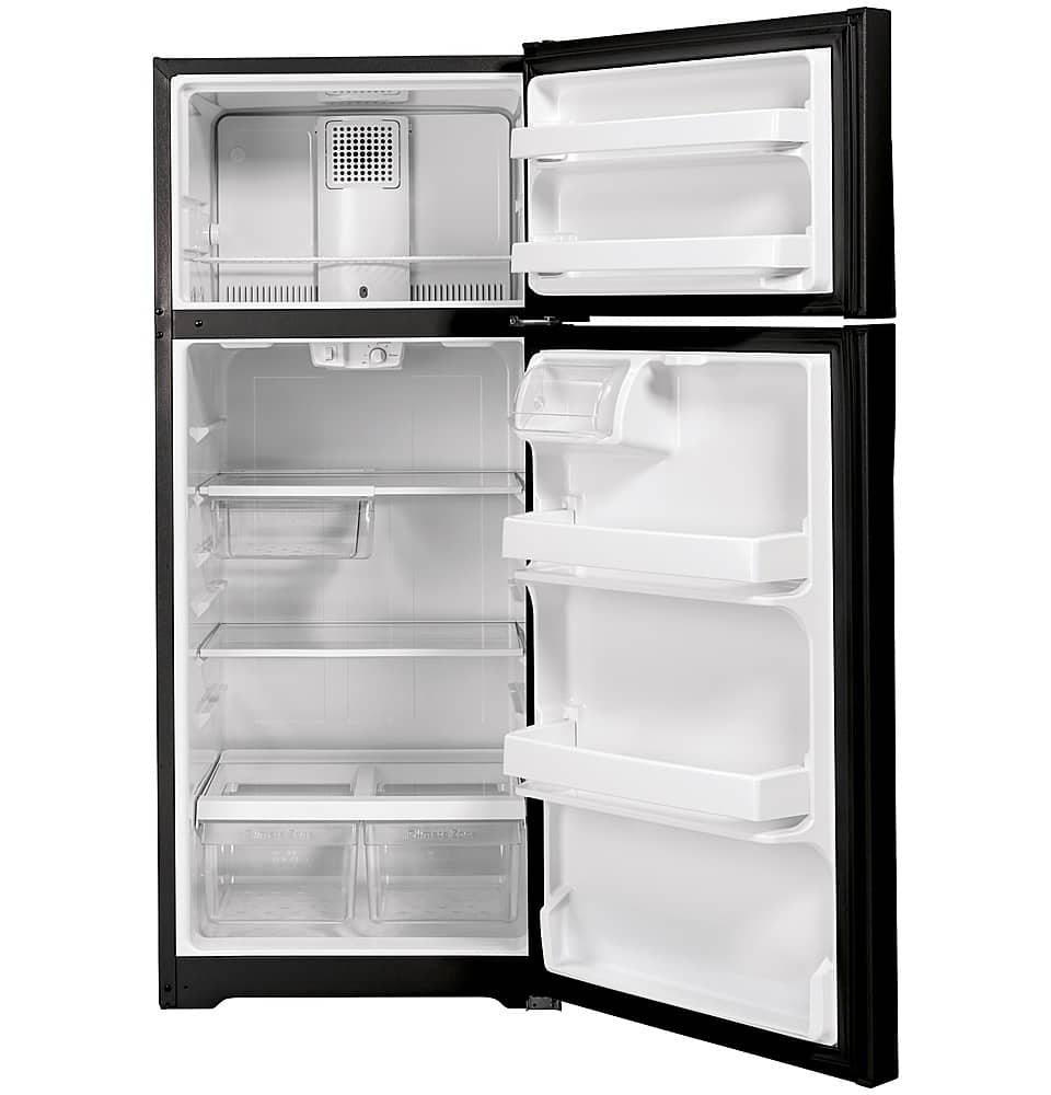 Alt View 2. GE - 16.6 Cu. Ft. Top-Freezer Refrigerator - Black.