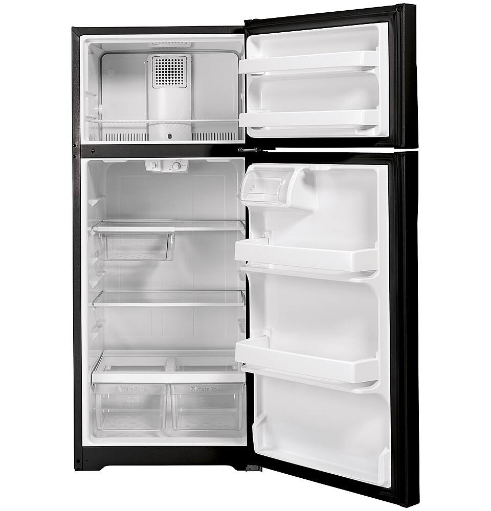 Alt View 2. GE - 16.6 Cu. Ft. Top-Freezer Refrigerator - Black.