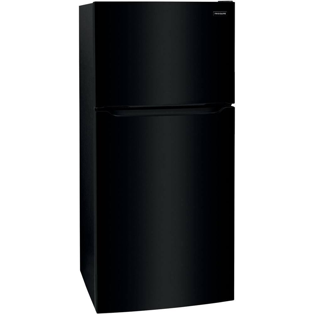 Left View: GE - 19.2 Cu. Ft. Top-Freezer Refrigerator - Black