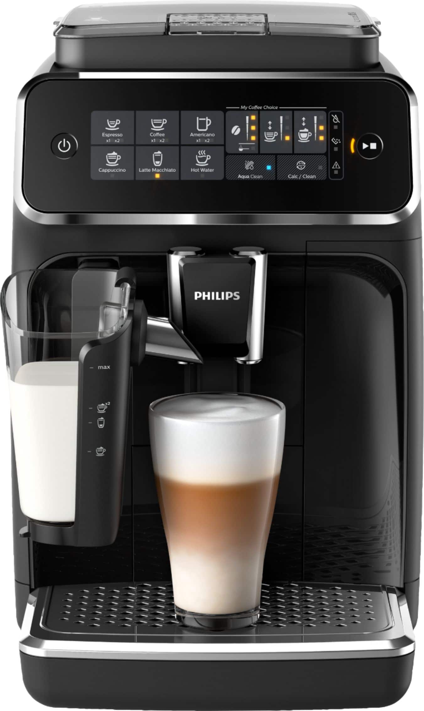 Front. Philips - Philips 3200 Series Fully Automatic Espresso Machine w/ LatteGo, Black.