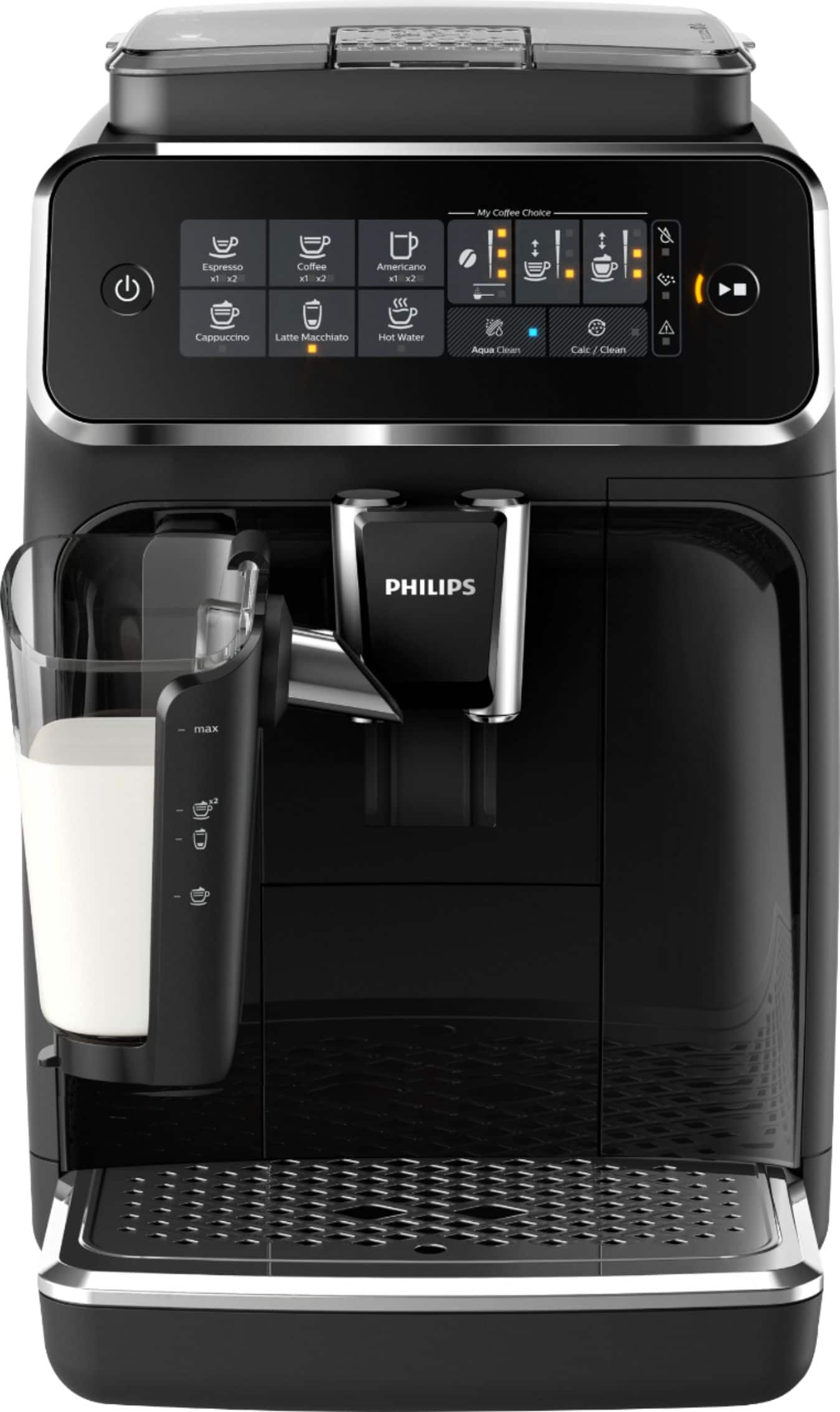 Left. Philips - Philips 3200 Series Fully Automatic Espresso Machine w/ LatteGo, Black.