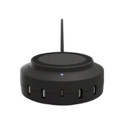 ChargeHub - X5 USB Charger with Wireless Charging Pad - Black - Front_Zoom