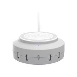 ChargeHub - X5 USB Charger with Wireless Charging Pad - White - Front_Zoom