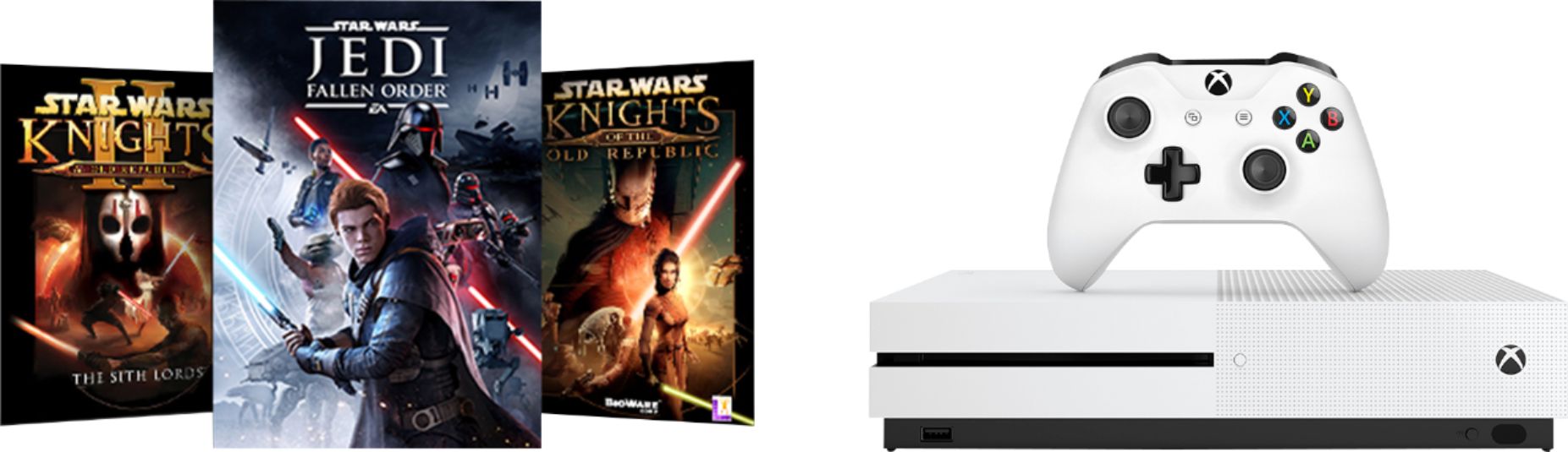  Xbox One X 1TB Star Wars Jedi Bundle Console - Xbox One X  Console & Controller included - Digital download of Star Wars Jedi game -  12GB RAM 1TB HDD 