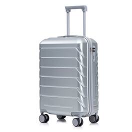 Z-Edge - 20" Hardside Checked Luggage, Suitcase with Spinner Wheels, Scratch-Resistant Hardshell Suitcase with Combination Lock - Silver