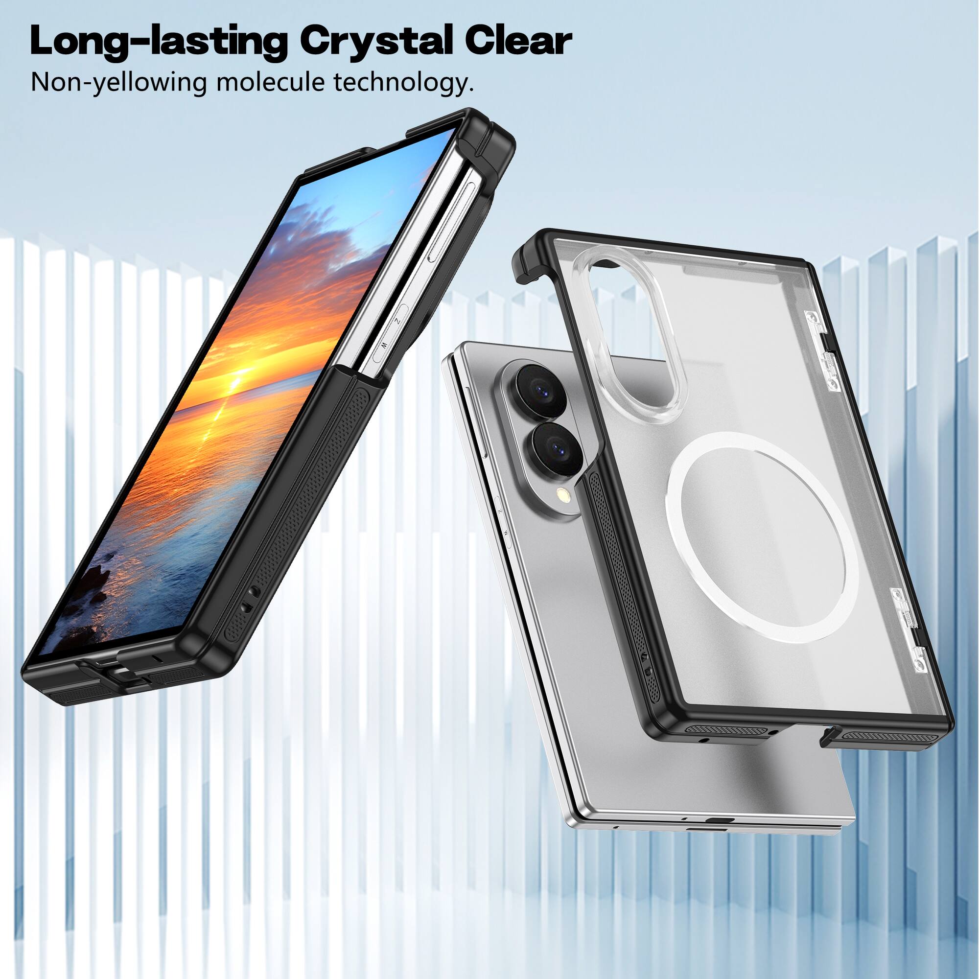 Long-lasting Crystal Clear  
Non-yellowing molecule technology.