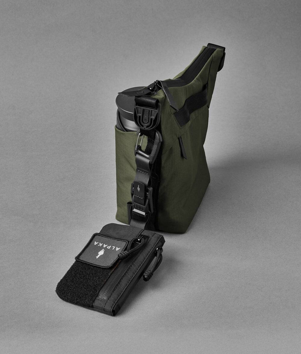 Alt View 10. ALPAKA - Flow Satchel Mini 2L Crossbody Bag, Water Resistant Shoulder Bag, Expandable Bottle Pocket, YKK Zippers - Green Axoflux 210D.