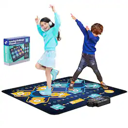 Glintex - Dance Mat for Kids, Two-Player Electronic Music Pad Toy with Lights and Games, Gift for 3+ Year Old Girls