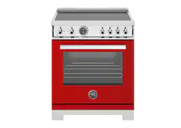 Bertazzoni - 30" Professional Series range - Electric self clean oven - 4 induction zones - Red