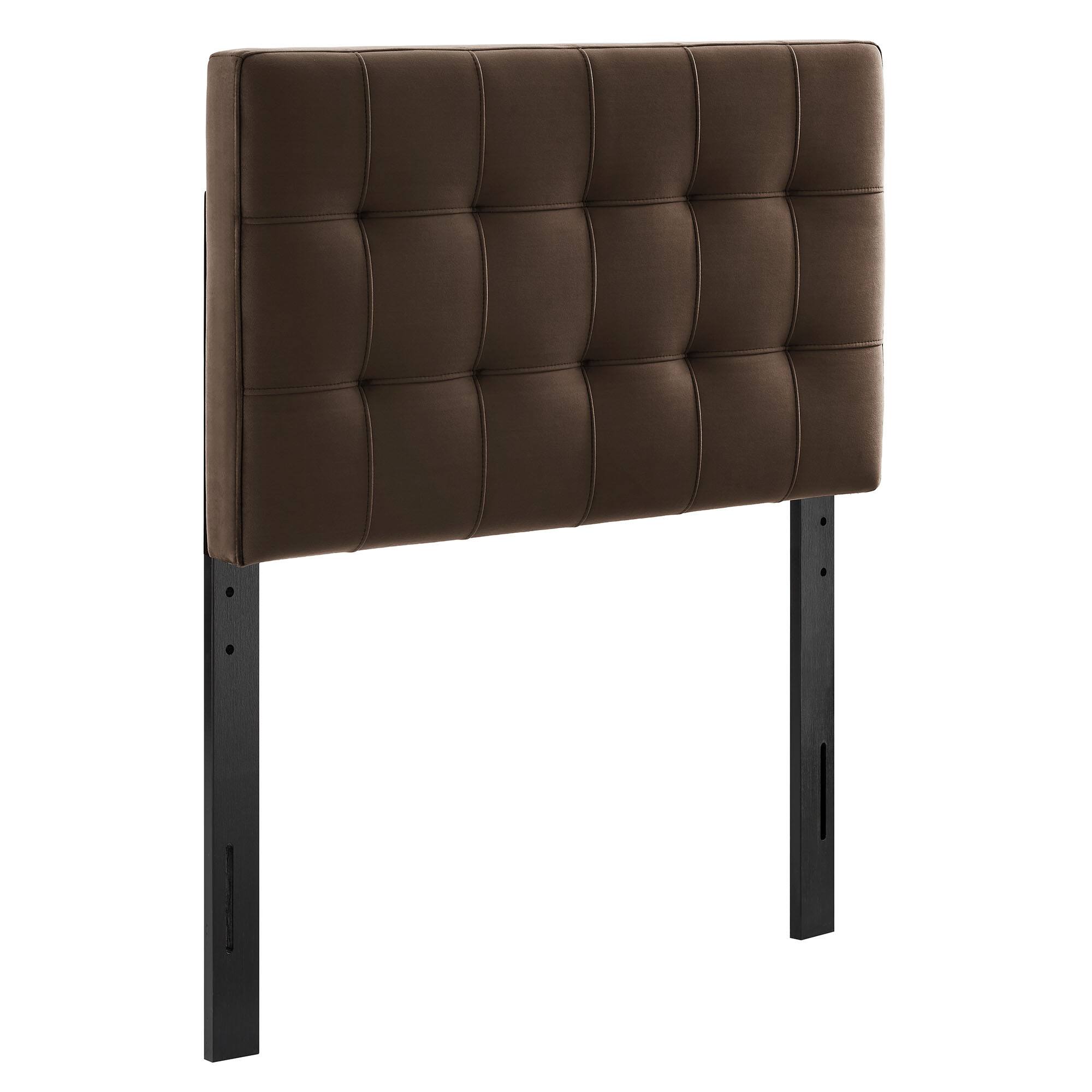 Angle. Modway - Lily Biscuit Tufted Performance Velvet Headboard by Modway - Chocolate Brown.