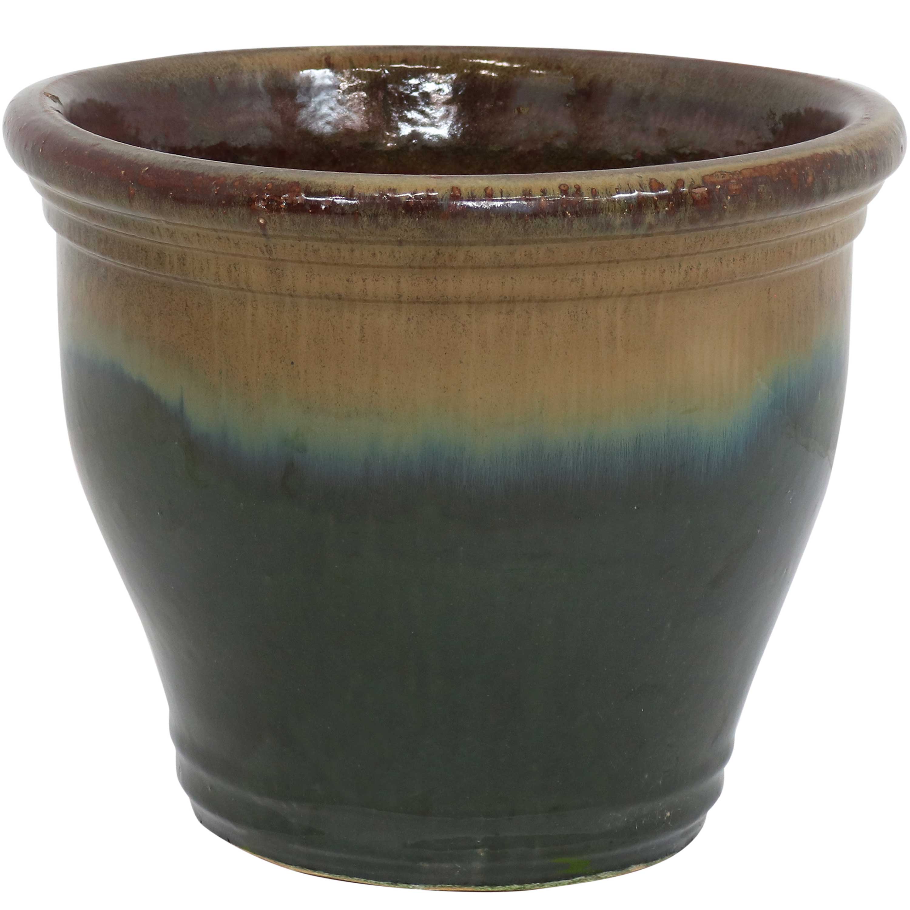 Sunnydaze - 15 in Studio High-Fired Glaze Ceramic Planter - Forest Lake Green price history on PriceWatchPro