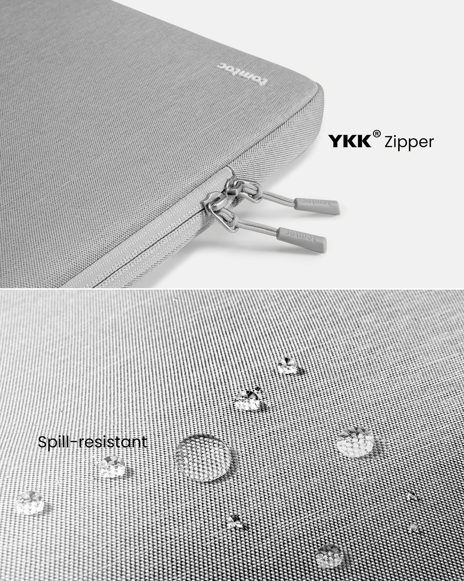 tomtoc R YKK® Zipper  
tomtoc Spill-resistant
