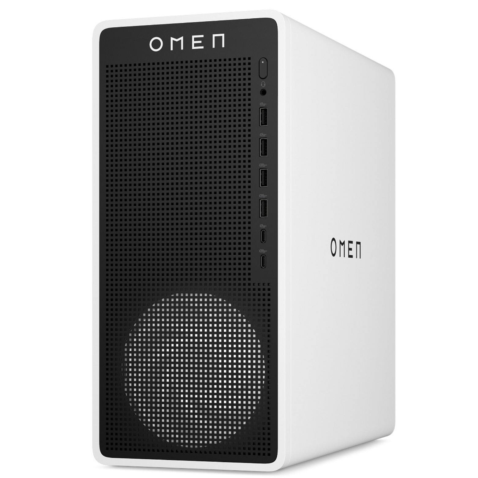 Alt View 1. HP - OMEN 16L TG03-0200 Intel Ultra 5 225F 3.3 GHz 32GB DDR5 512GB SSD NVIDIA GeForce RTX 5050 Windows 11 Home Gaming Desktop - White.