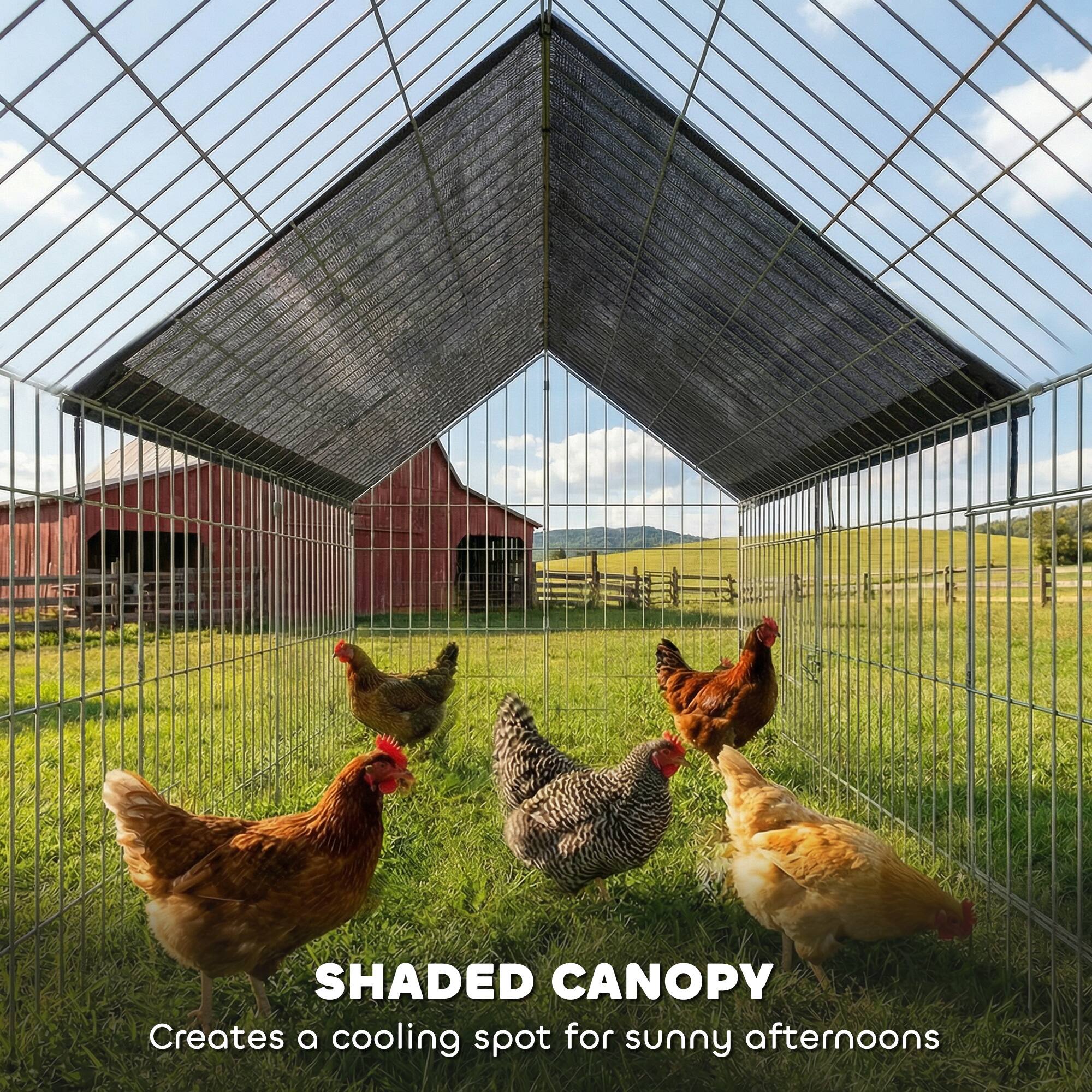 SHADED CANOPY  
Creates a cooling spot for sunny afternoons