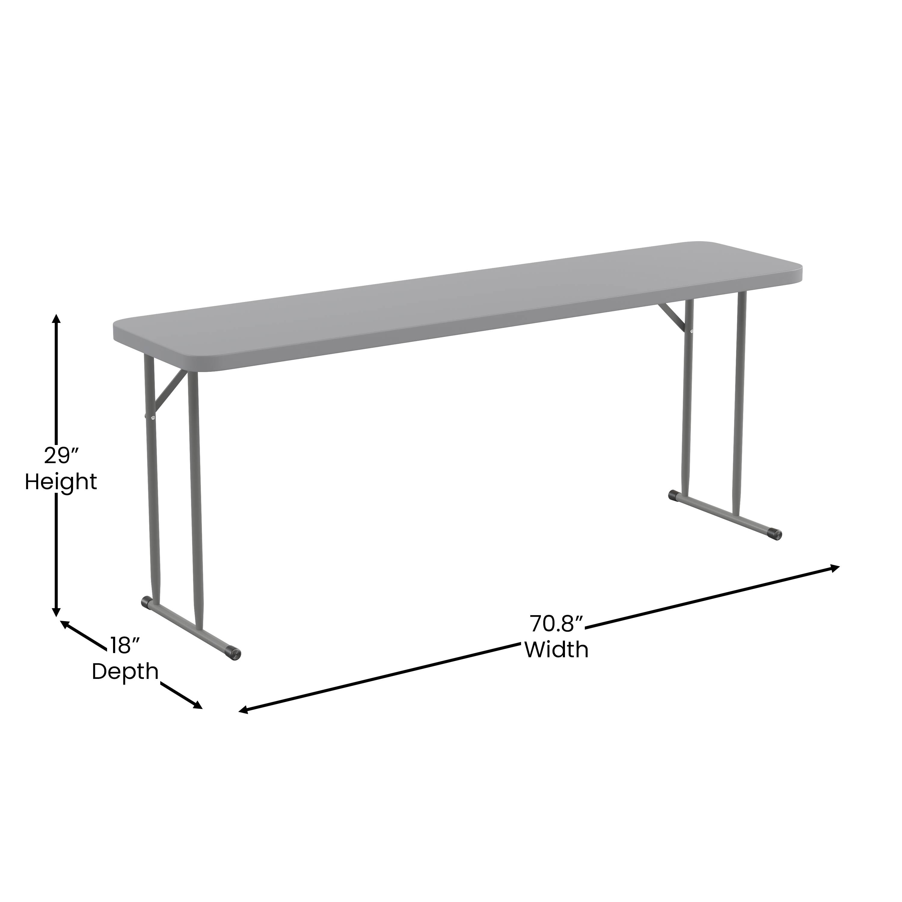 Alt View 16. Alamont Home - 6-Foot Plastic Folding Training Table - Gray.